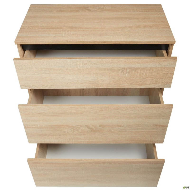 Комод 3 ящики Welcome (1 низький + 2 високі) (810х400х980Н) чорний графіт, Дуб Сонома AMF