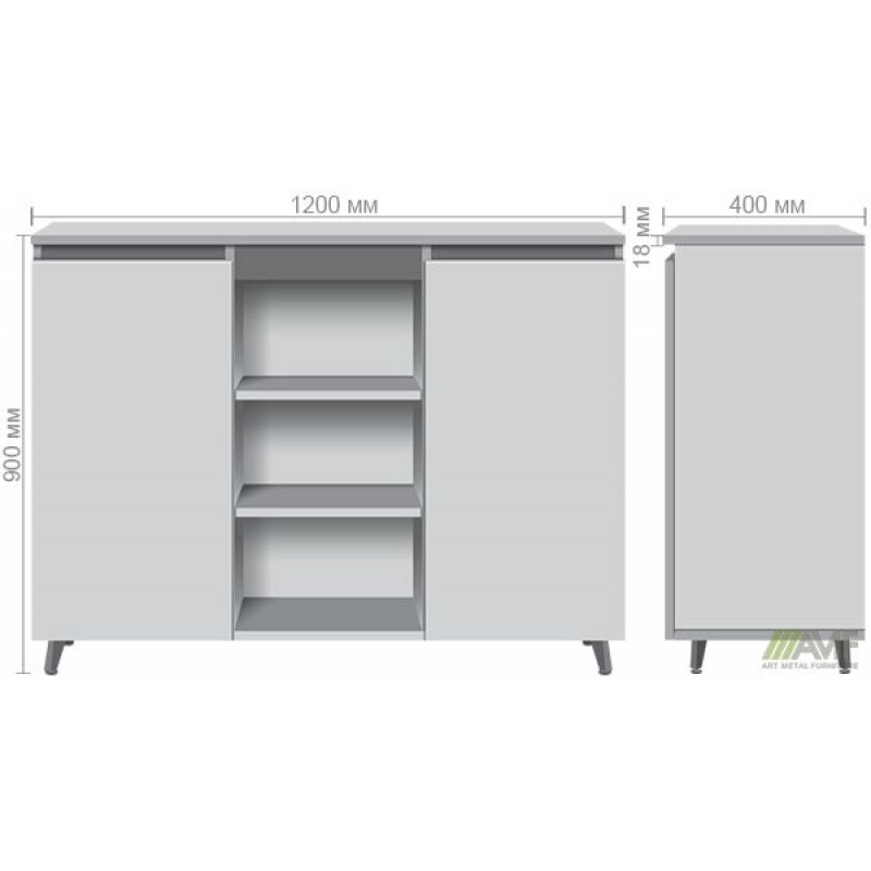 Комод Pluto SK12 (1200х400х900Н) Дуб Ендгрейн/Чорний графіт AMF