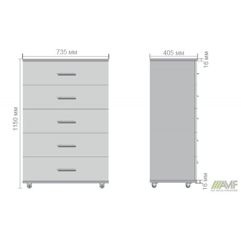 Комод Roma R-401 (735х405х1150) Дуб cонома AMF