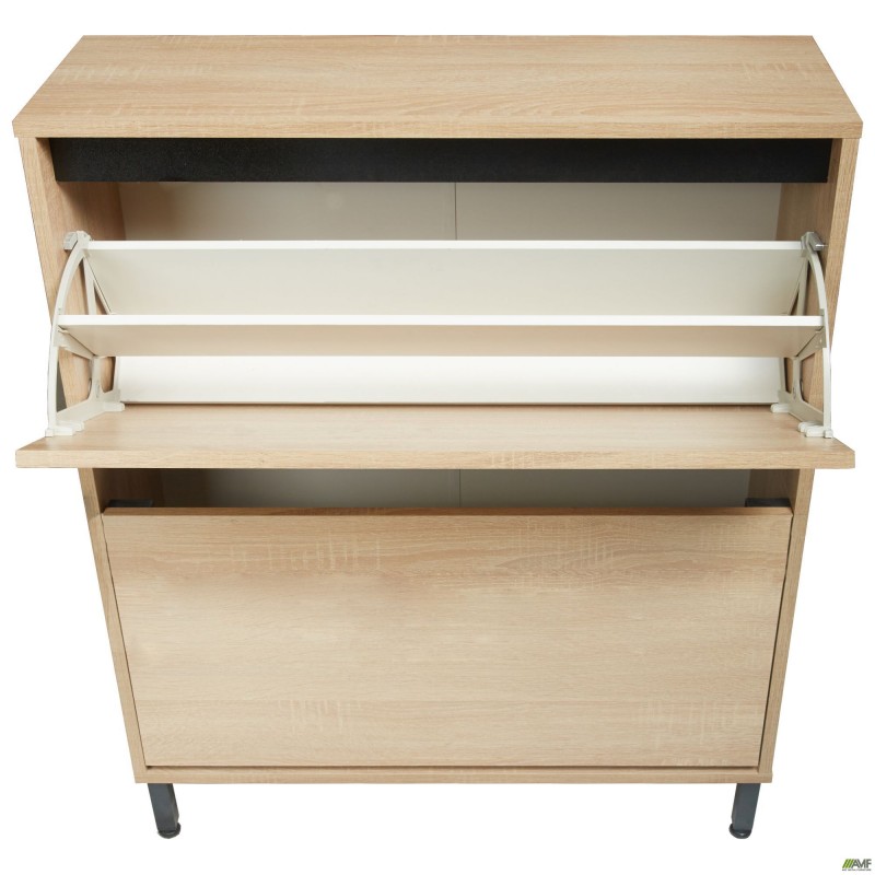 Комод для взуття Welcome (810х250х980Н) чорний графіт, Дуб Сонома AMF