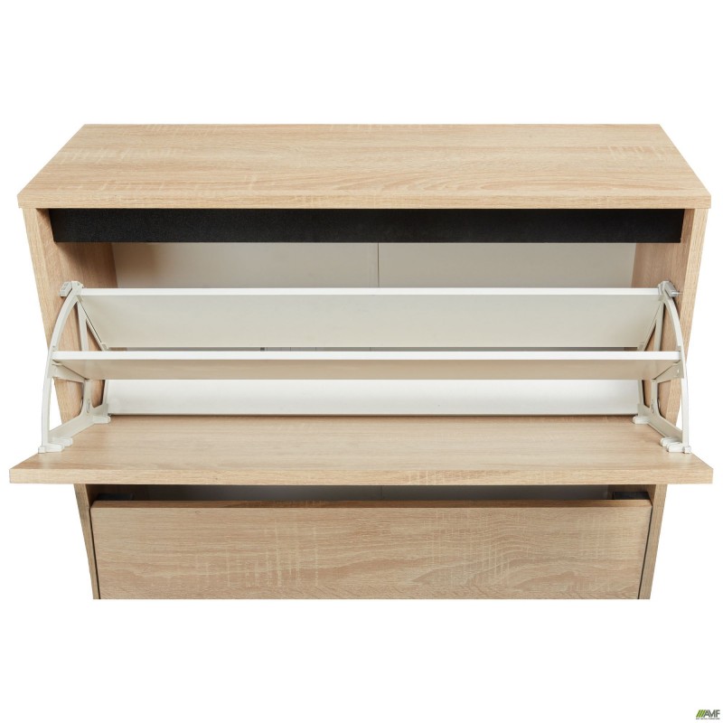 Комод для взуття Welcome (810х250х980Н) чорний графіт, Дуб Сонома AMF