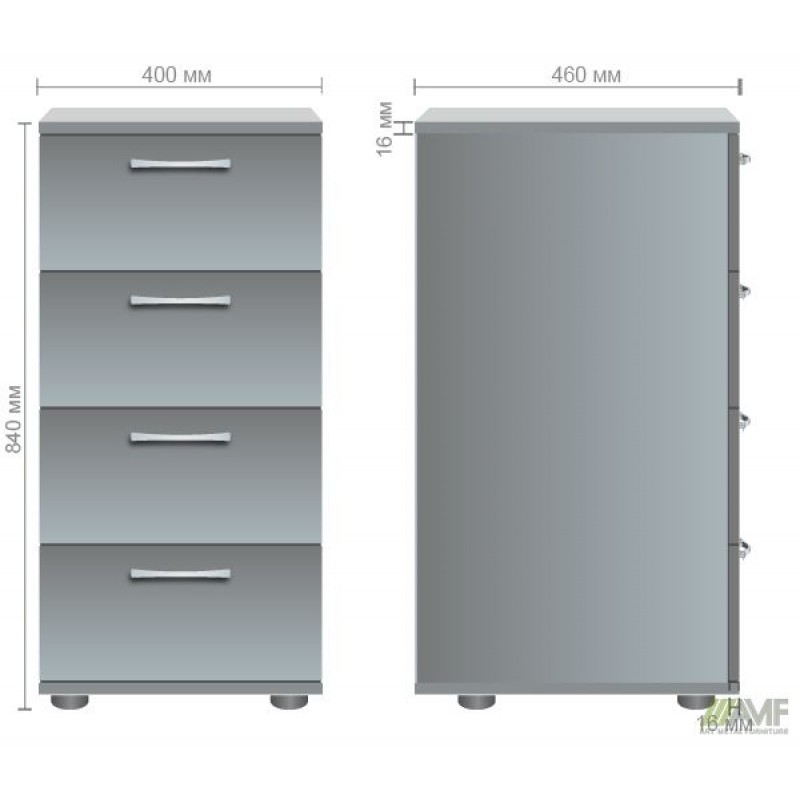 Комод Стандарт КП-1 (400х460х840), венге AMF
