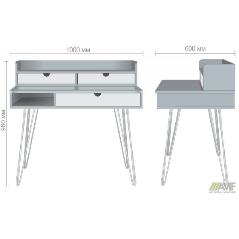 Комп'ютерний стіл Franko ST-S1609 1000*600*955 білий 1392/горіх світлий F126+білий F123 AMF