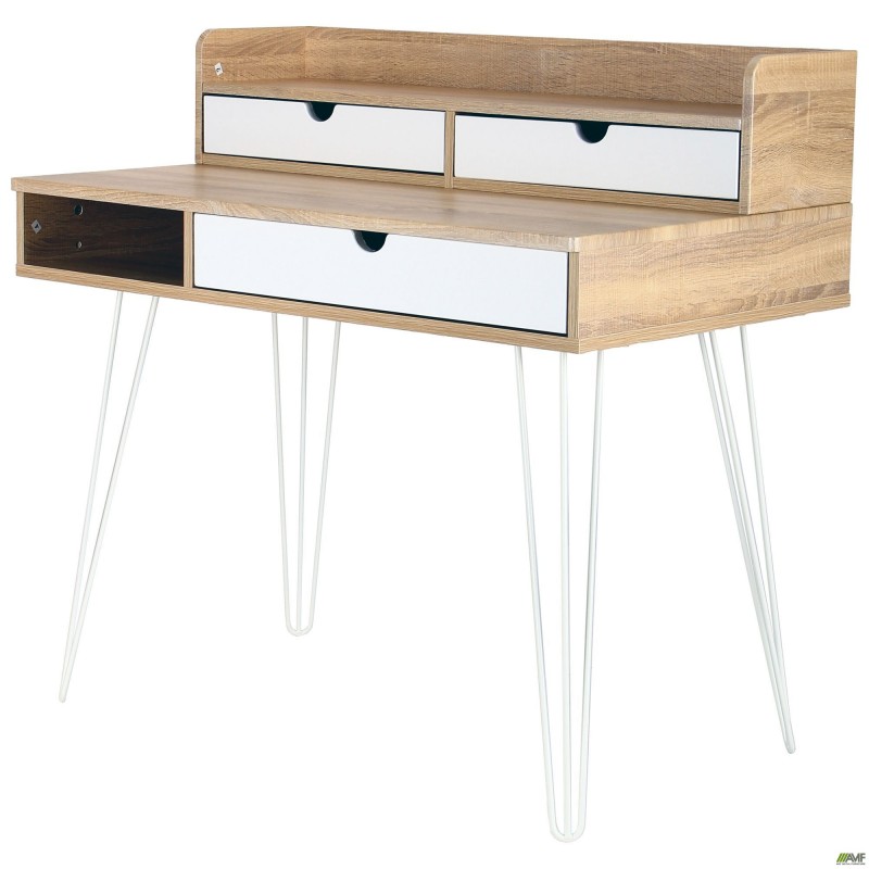 Комп'ютерний стіл Franko ST-S1609 1000*600*955 білий 1392/горіх світлий F126+білий F123 AMF