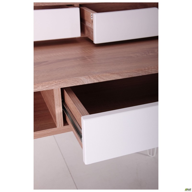 Комп'ютерний стіл Franko ST-S1609 1000*600*955 білий 1392/горіх світлий F126+білий F123 AMF