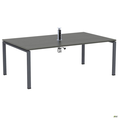 Конферец стіл 1800х1200х750H Комплект 9. В'яз Ліберті Димчастий. Чорний графіт AMF