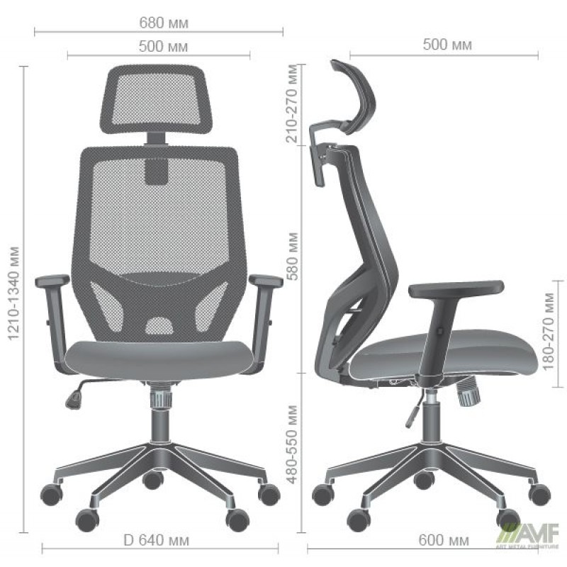 Крісло Lead Black HR сидіння SM 2328/спинка Сітка HY-100 чорна AMF Крісло Lead Black HR сидіння SM 2328/спинка Сітка HY-100 чорна AMF
