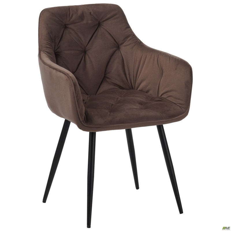 Крісло Liana чорний/вельвет коричневий AMF