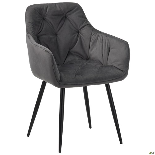 Крісло Liana чорний/вельвет темно-сірий AMF