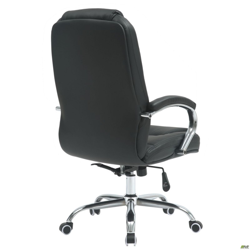 Крісло Marselle-Ch-X хром НВ, механізм Anyfix, шкірозамінник чорний AMF