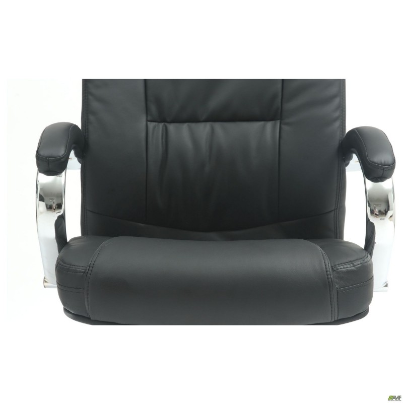 Крісло Marselle-Ch-X хром НВ, механізм Anyfix, шкірозамінник чорний AMF