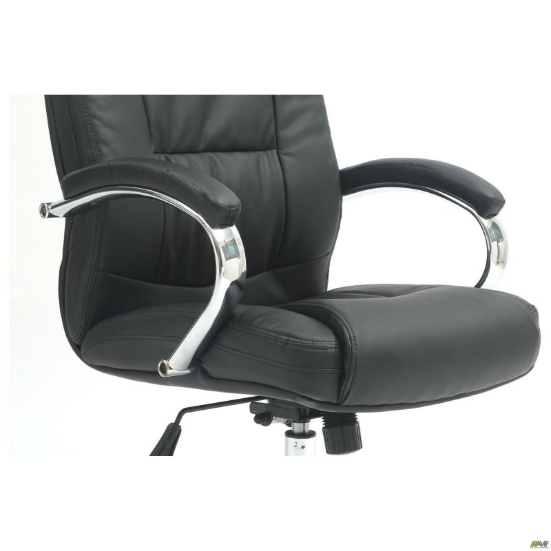 Крісло Marselle-Ch-X хром НВ, механізм Anyfix, шкірозамінник чорний AMF