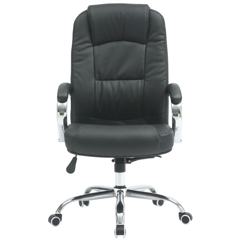 Крісло Marselle-Ch хром HB, механізм Anyfix, шкірозамінник чорний AMF