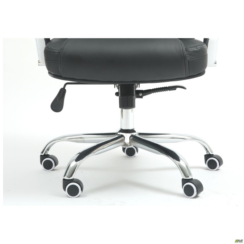 Крісло Marselle-Ch хром HB, механізм Anyfix, шкірозамінник чорний AMF