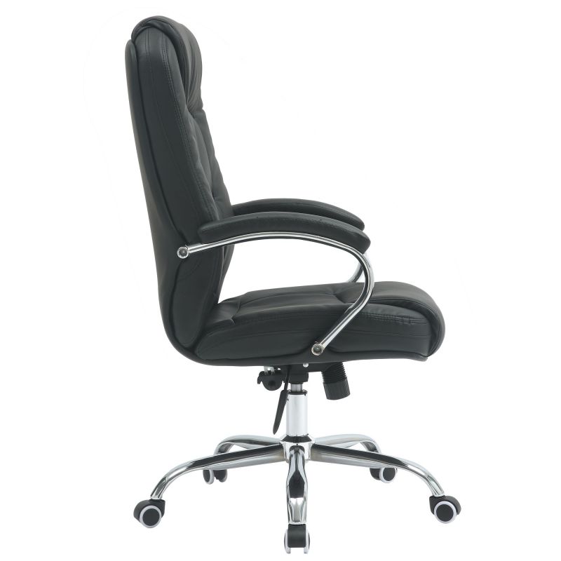 Крісло Marselle-Ch хром HB, механізм Anyfix, шкірозамінник чорний AMF