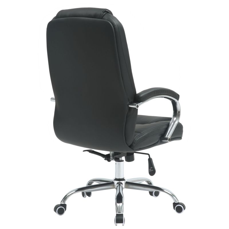 Крісло Marselle-Ch хром HB, механізм Anyfix, шкірозамінник чорний AMF