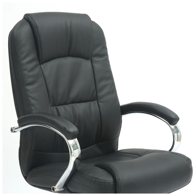 Крісло Marselle-Ch хром HB, механізм Anyfix, шкірозамінник чорний AMF