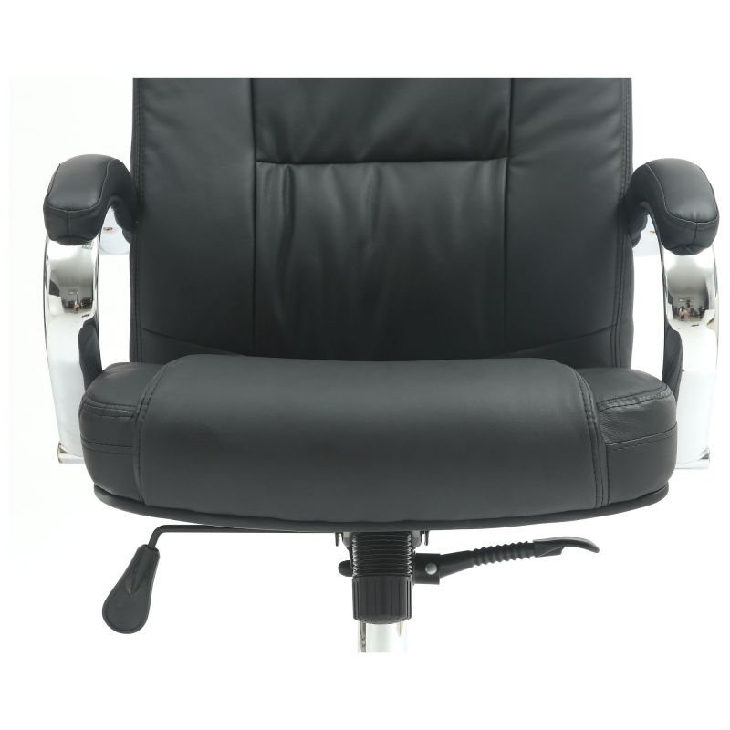 Крісло Marselle-Ch хром HB, механізм Anyfix, шкірозамінник чорний AMF