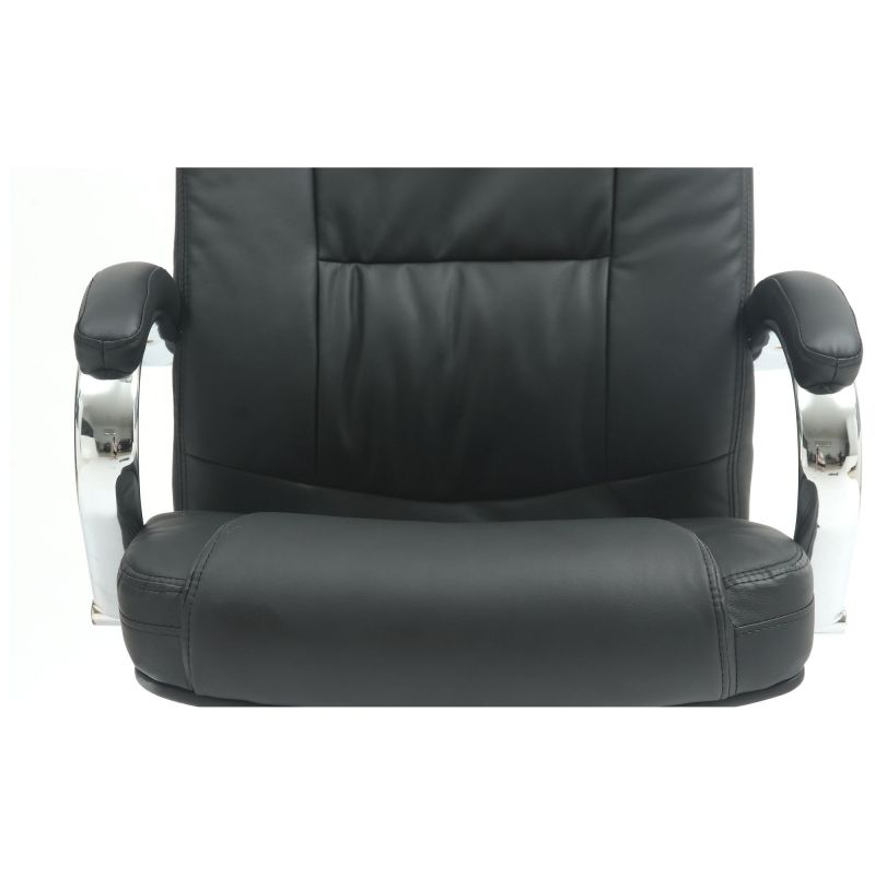 Крісло Marselle-Ch хром HB, механізм Anyfix, шкірозамінник чорний AMF