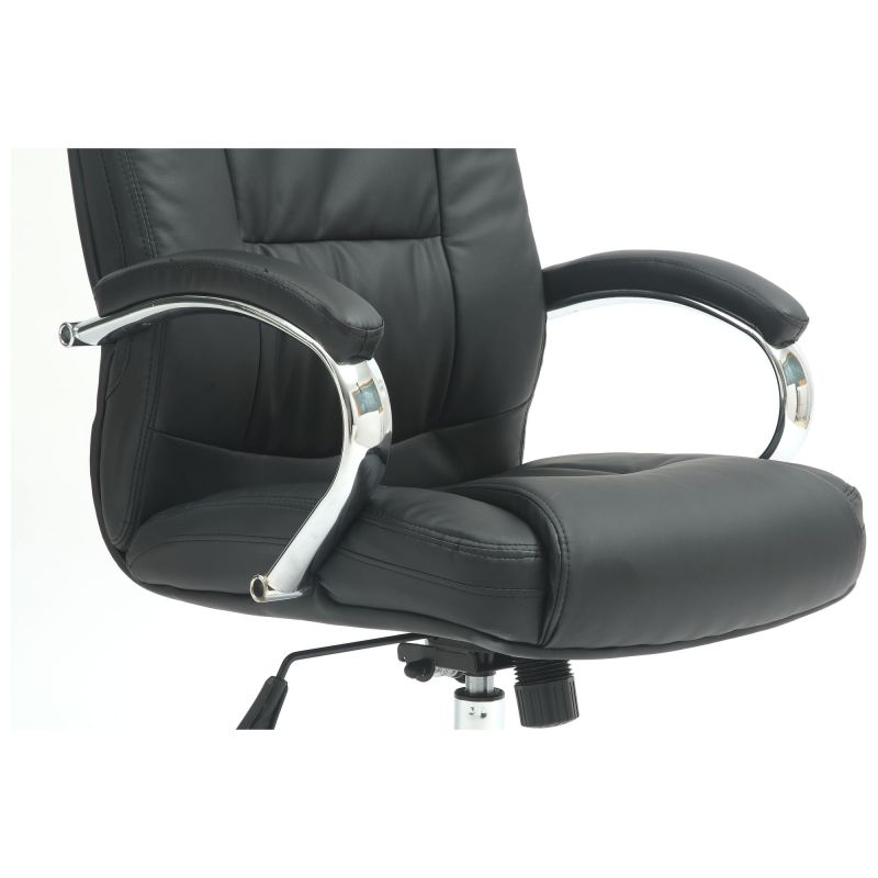 Крісло Marselle-Ch хром HB, механізм Anyfix, шкірозамінник чорний AMF