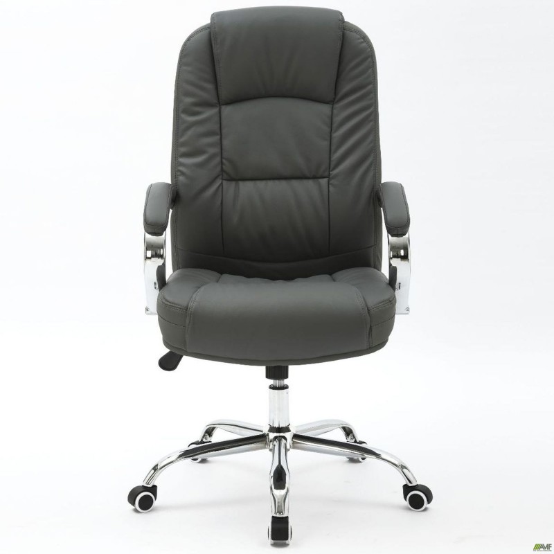 Крісло Marselle-Ch хром НВ, механізм Anyfix, шкірозамінник сірий AMF