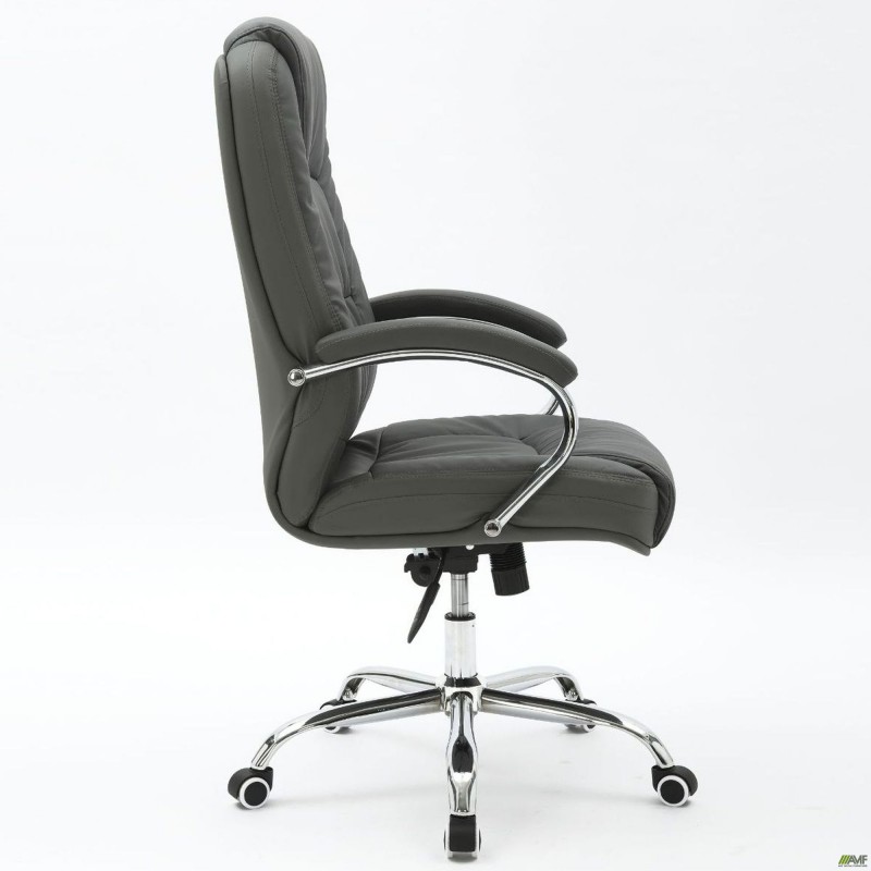 Крісло Marselle-Ch хром НВ, механізм Anyfix, шкірозамінник сірий AMF