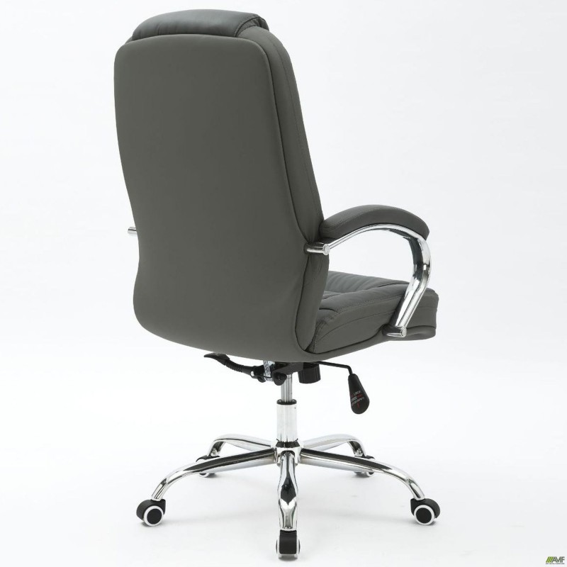 Крісло Marselle-Ch хром НВ, механізм Anyfix, шкірозамінник сірий AMF