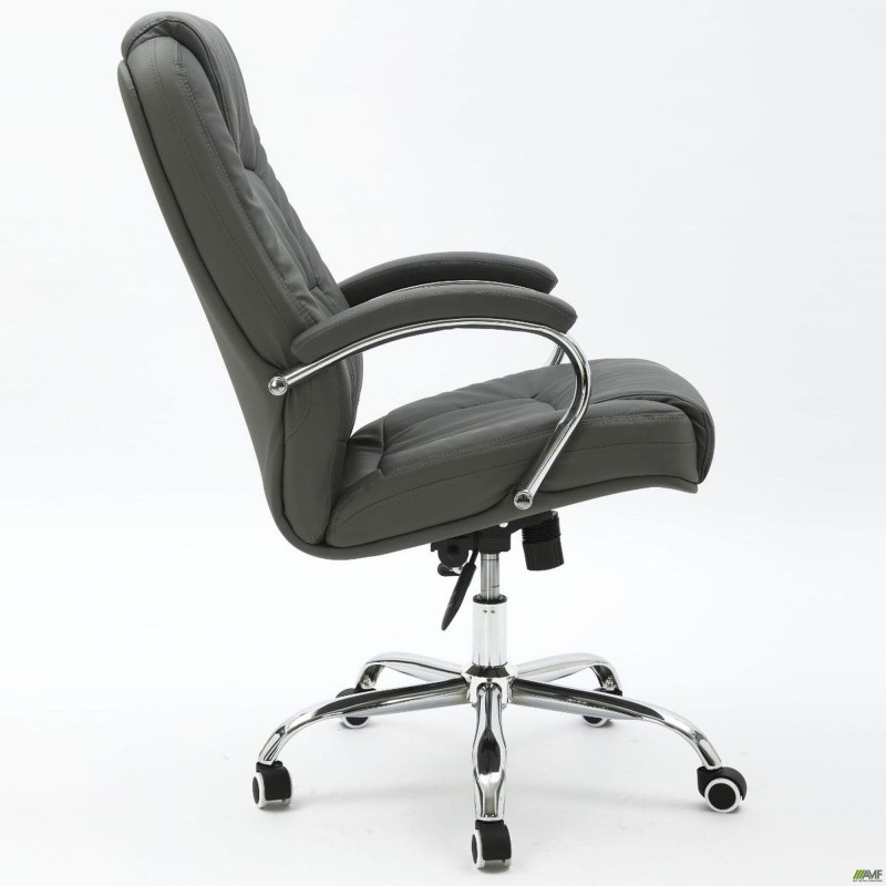 Крісло Marselle-Ch хром НВ, механізм Anyfix, шкірозамінник сірий AMF