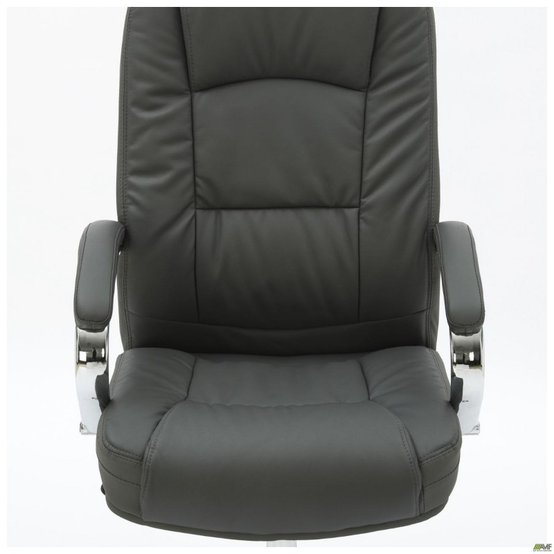 Крісло Marselle-Ch хром НВ, механізм Anyfix, шкірозамінник сірий AMF