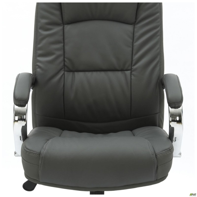 Крісло Marselle-Ch хром НВ, механізм Anyfix, шкірозамінник сірий AMF