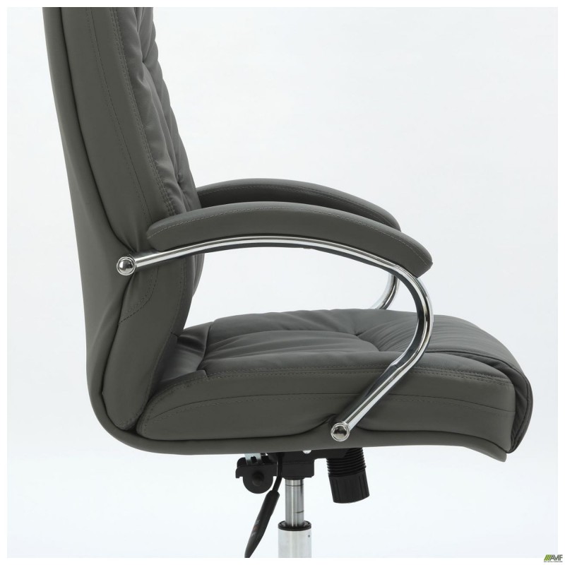 Крісло Marselle-Ch хром НВ, механізм Anyfix, шкірозамінник сірий AMF