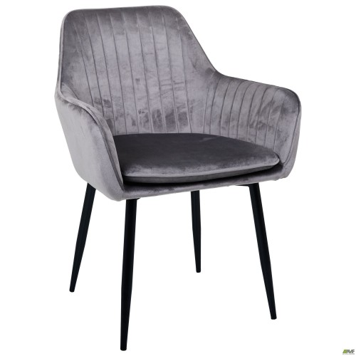 Крісло Paula-C вельвет тепло сірий AMF
