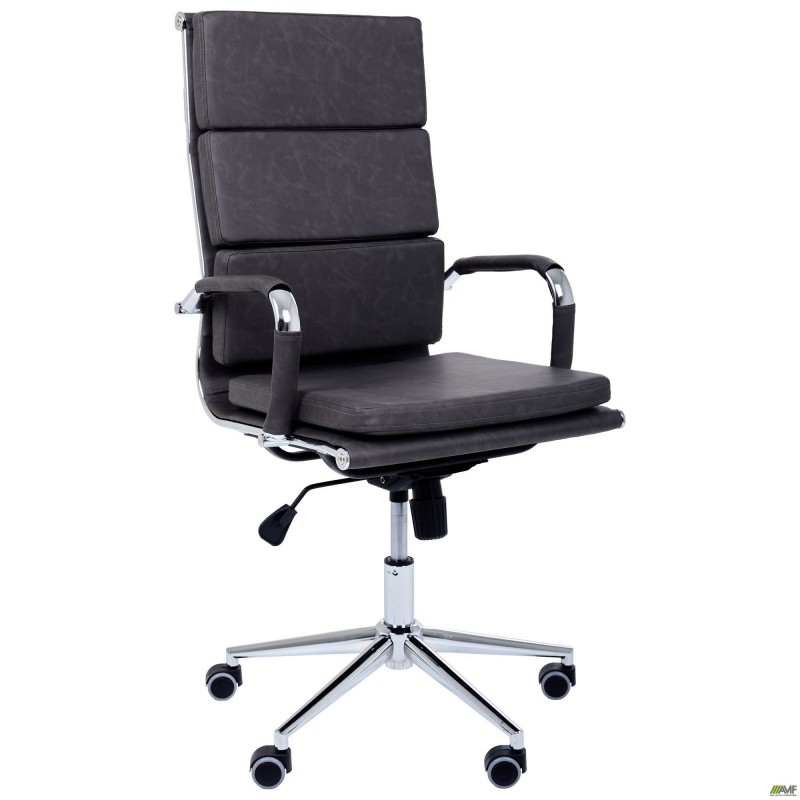 Крiсло Slim FX HB Хром Tilt WAX Black Grey AMF