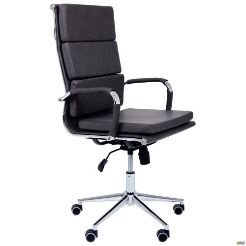Крiсло Slim FX HB Хром Tilt WAX Black Grey AMF