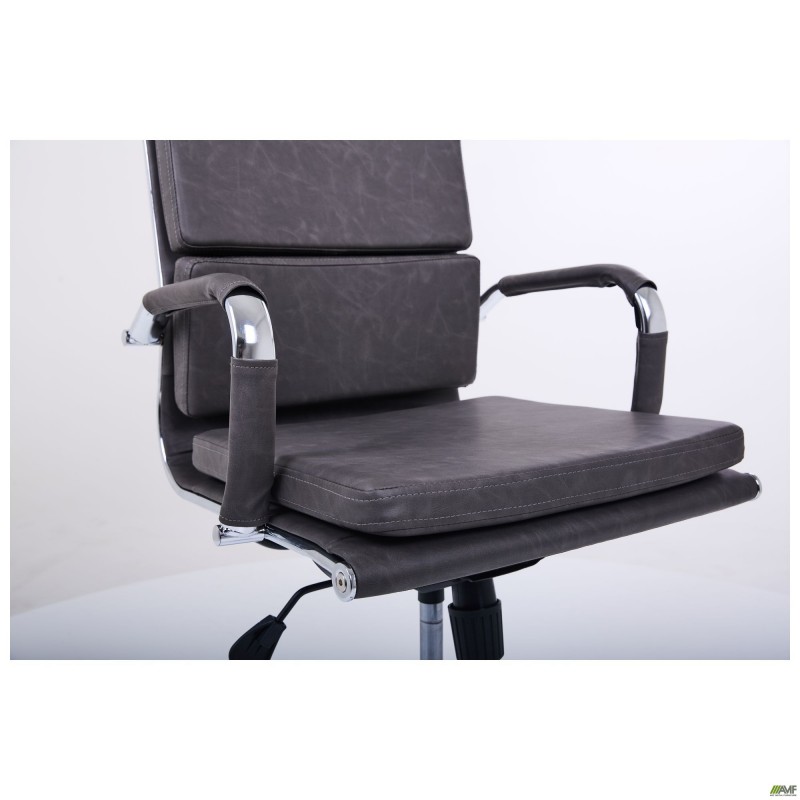 Крiсло Slim FX HB Хром Tilt WAX Black Grey AMF