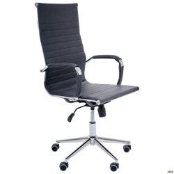 Крiсло Slim HB Хром Tilt WAX Black Grey AMF