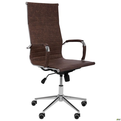 Крiсло Slim HB Хром Tilt WAX Coffee AMF
