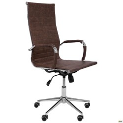 Крiсло Slim HB Хром Tilt WAX Coffee AMF