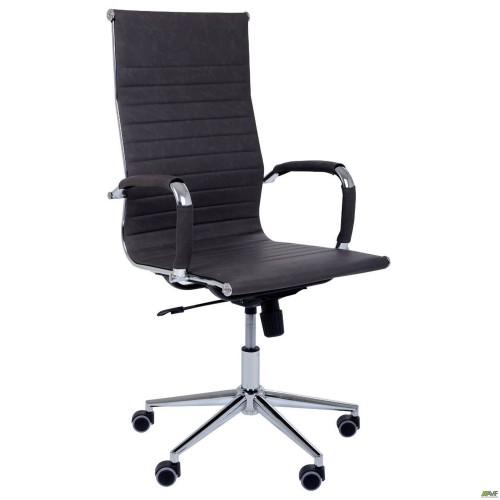 Крiсло Slim HB Хром Tilt WAX Dark Grey AMF