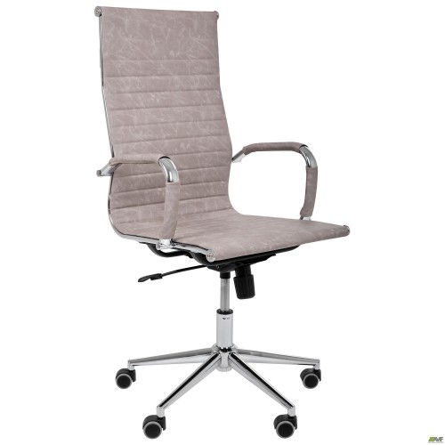 Крiсло Slim HB Хром Tilt WAX Light Grey AMF
