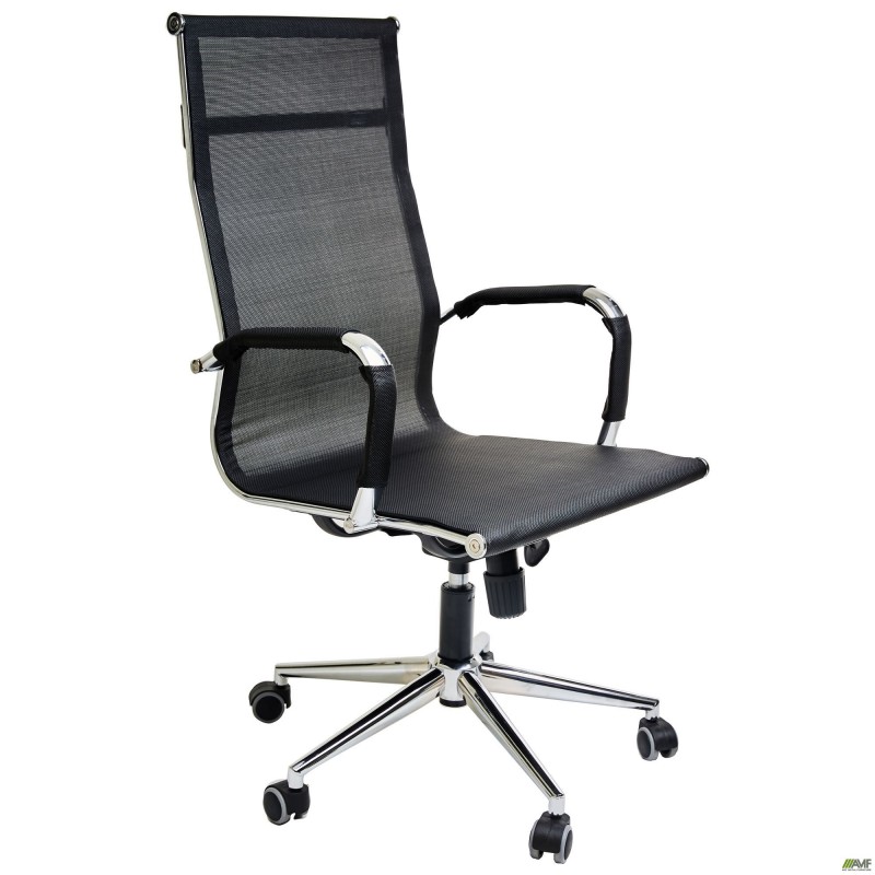 Крісло Slim Net HB Хром Tilt чорний AMF Крісло Slim Net HB Хром Tilt чорний AMF