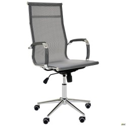 Крісло Slim Net HB Хром Tilt сірий AMF