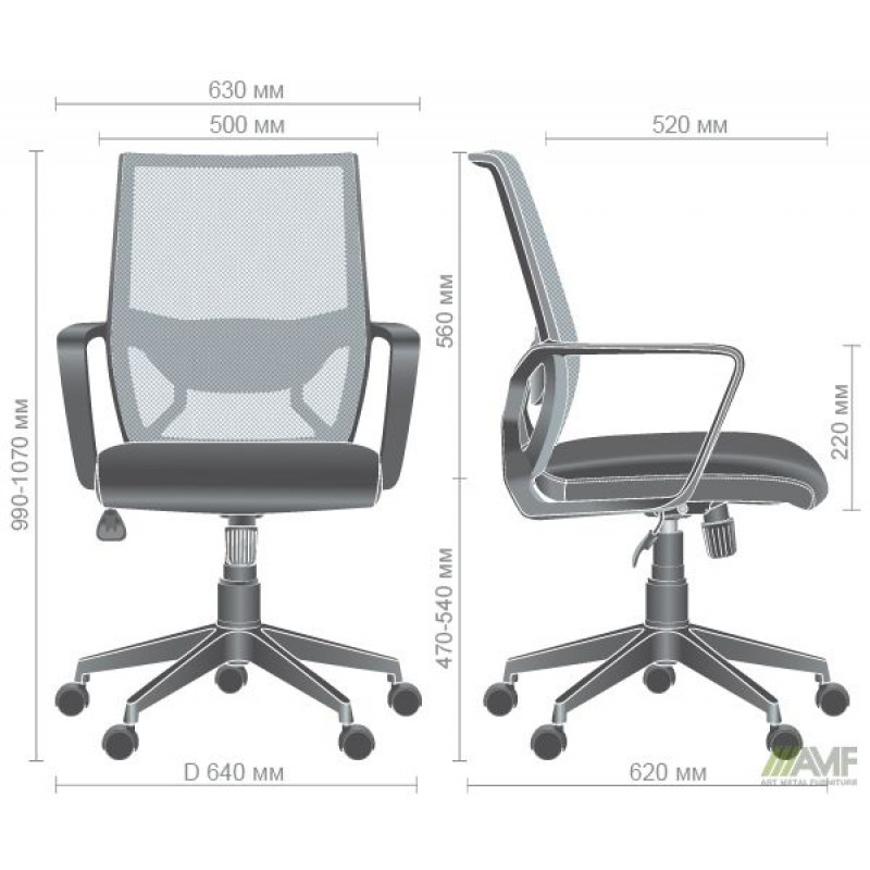 Крісло Tin сидіння Сідней-07/спинка Сітка SL-01 св.сіра AMF