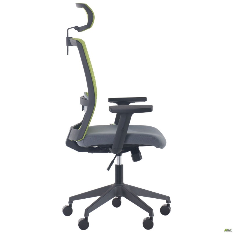 Крісло Uran Black HR сидіння Нест-08 сіра/спинка Сітка SL-06 салатова AMF
