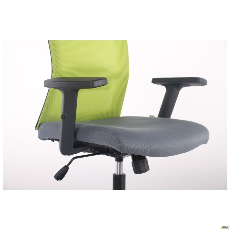Крісло Uran Black HR сидіння Нест-08 сіра/спинка Сітка SL-06 салатова AMF