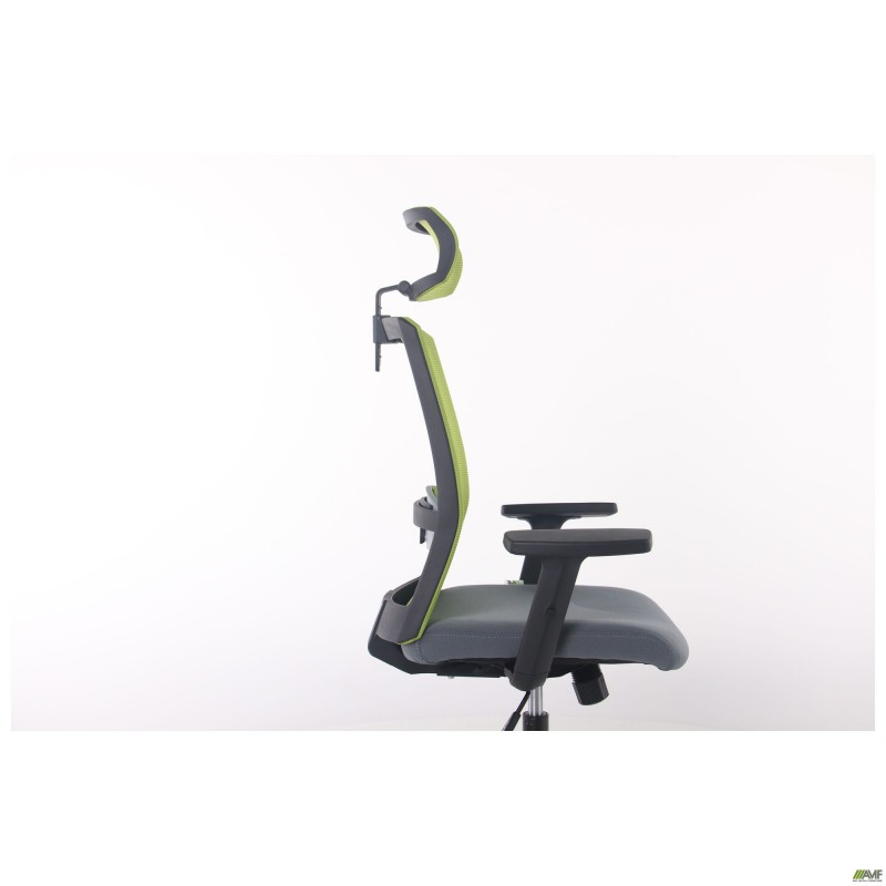 Крісло Uran Black HR сидіння Нест-08 сіра/спинка Сітка SL-06 салатова AMF
