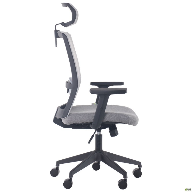 Крісло Uran Black HR сидіння Сідней-20/спинка Сітка SL-01 св.сіра AMF