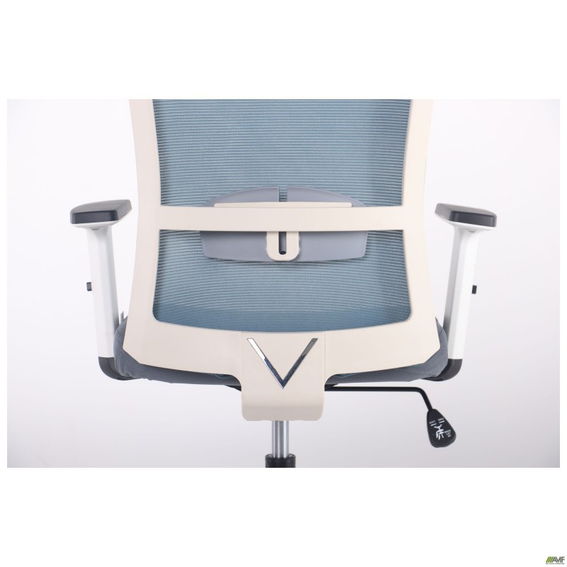 Крісло Uran White HR сидіння Нест-08 сіра/спинка Сітка SL-18 аквамарін AMF