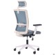 Крісло Uran White HR сидіння Нест-08 сіра/спинка Сітка SL-18 аквамарін AMF