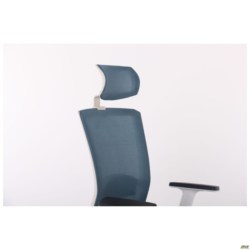 Крісло Uran White HR сидіння Нест-08 сіра/спинка Сітка SL-18 аквамарін AMF